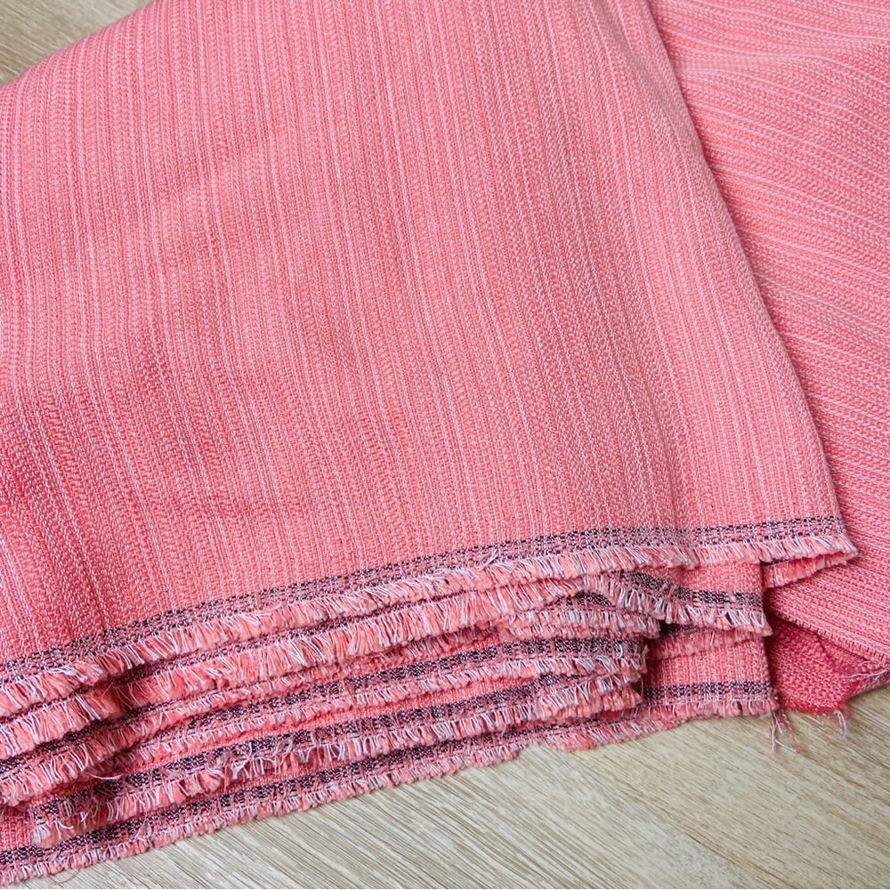 4+ Yards Pink Textured material. Vintage Upholstery?